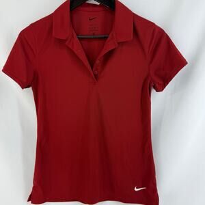 Nike Dri-FIT Dark Red Polo Women’s Size XS